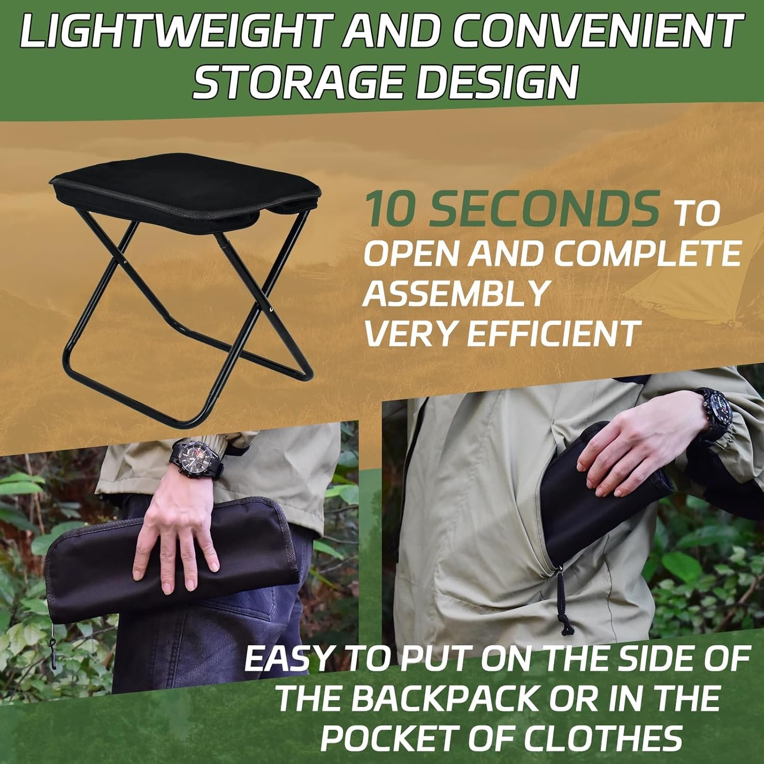 Tabouret de Camping Pliable et Ultra-Léger - كرسي التخييم المحمول القابل للطي - الصورة 7