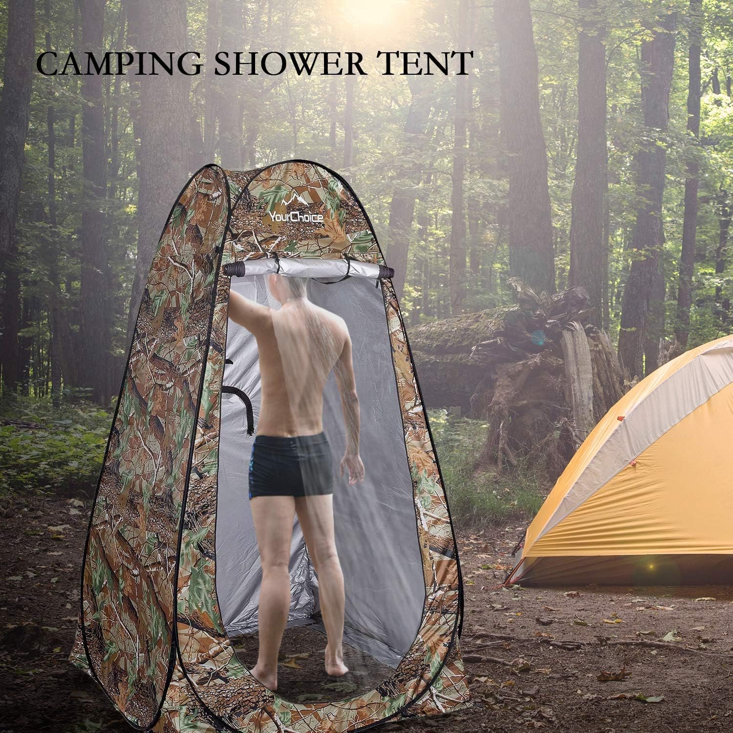 Tente de change pliable protection UPF 50+ et imperméable, 120 x 120 x 190 cm, camouflage - خيمة تغيير الملابس قابلة للطي - الصورة 14