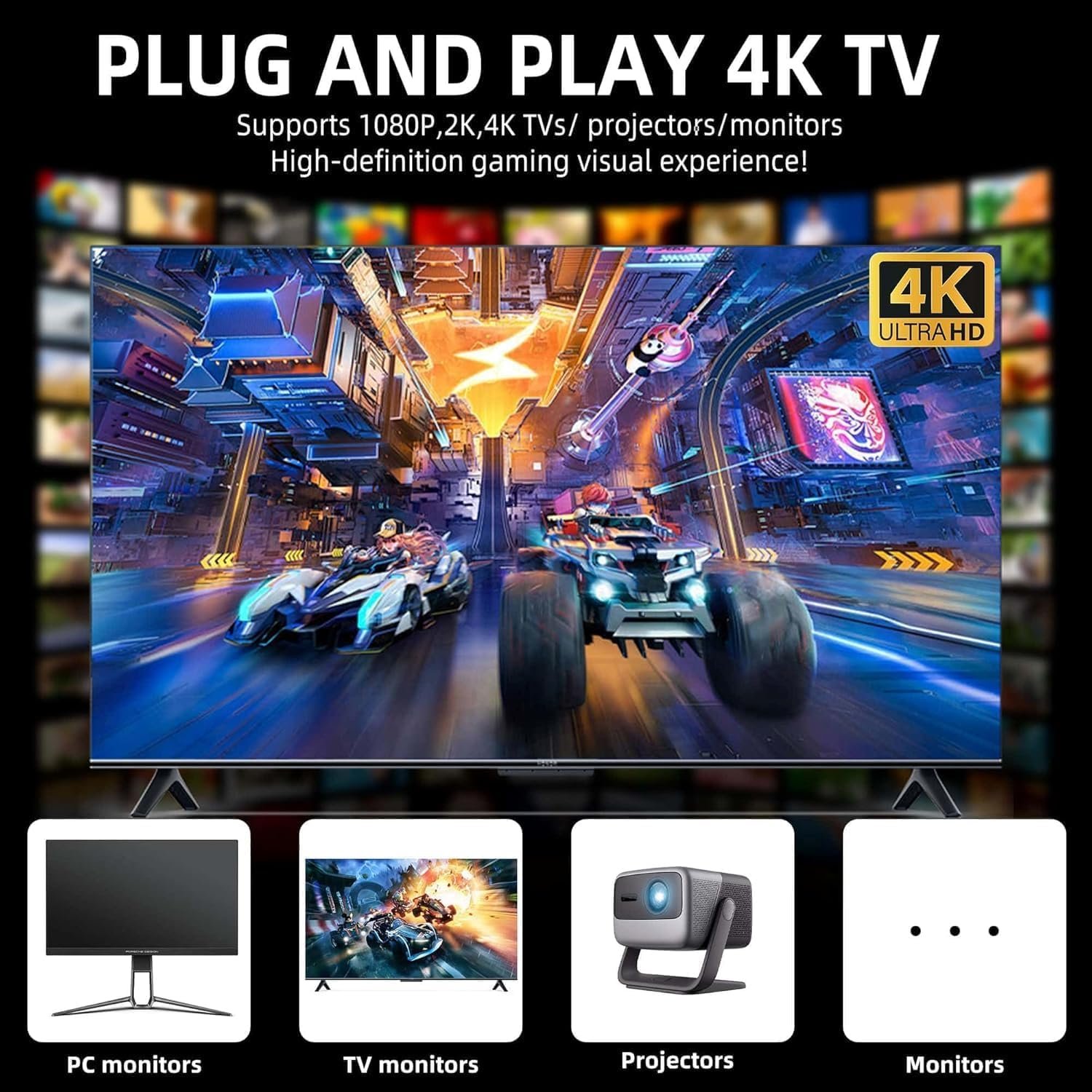 ⁦TV Box & Game Console M77 Ultra HD avec Deux Manettes et Télécommande - جهاز الترفيه والألعاب المتكامل⁩ - الصورة ⁦9⁩