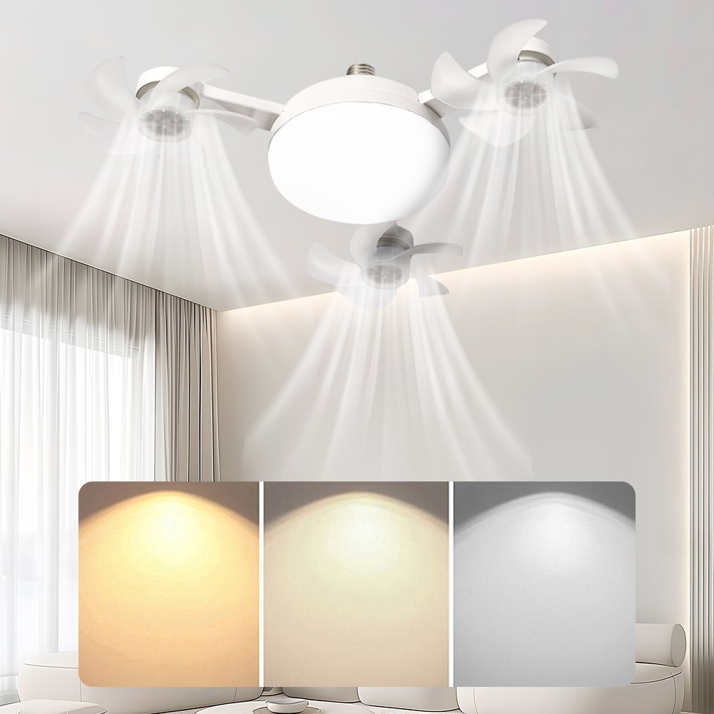 Ventilateur de Plafond LED Style Drone avec Télécommande - مصباح ومروحة السقف الذكية بتصميم درون - الصورة 10