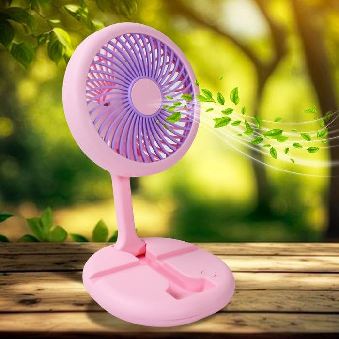 Ventilateur Pliable Rechargeable avec Support Téléphone - مروحة مكتب ويد قابلة للطي مع حامل هاتف - الصورة 3