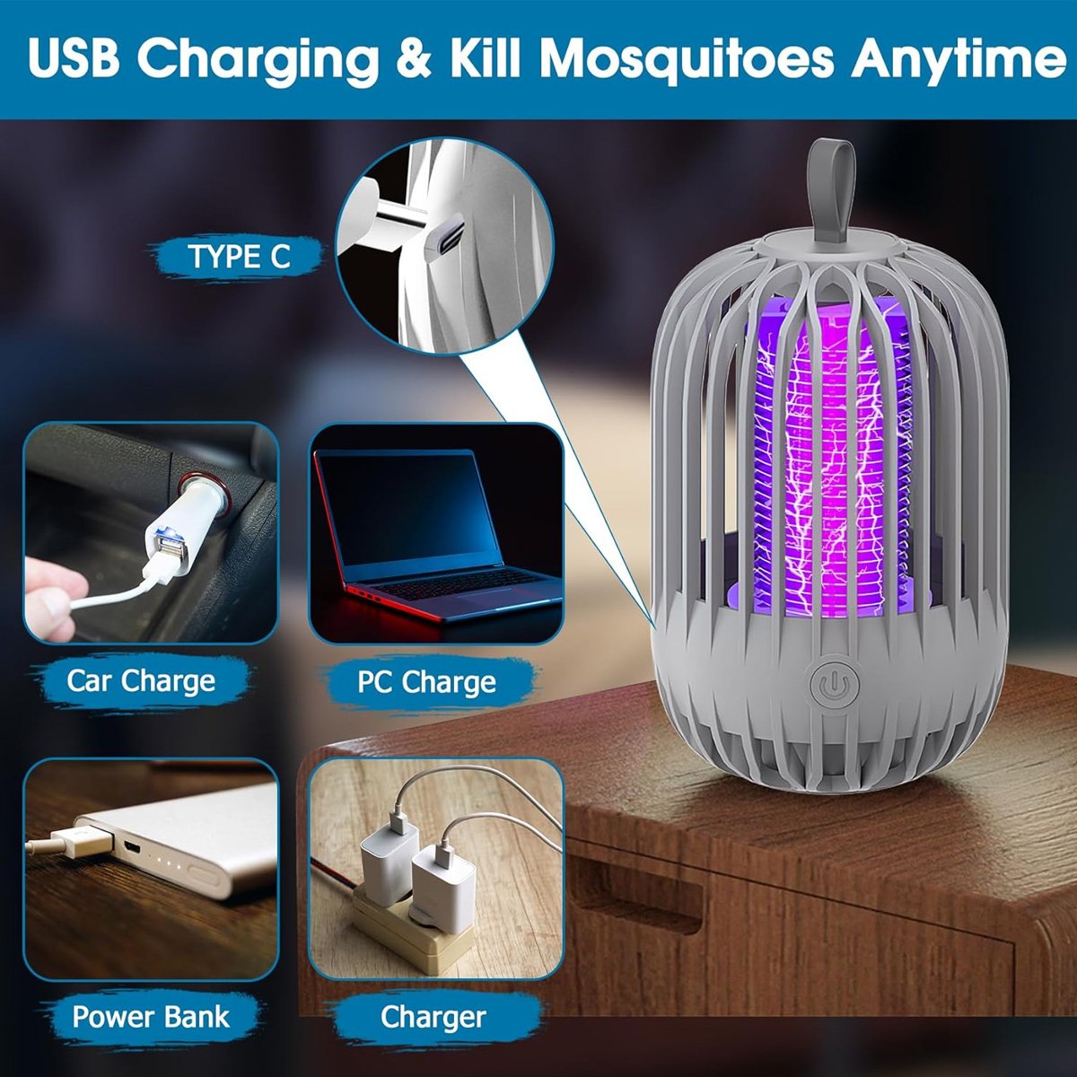 Appareille de Moustiques et Insectes Électrique Puissante et Portable Sans Produits Chimiques - صاعق وقاتل البعوض والحشرات - الصورة 12