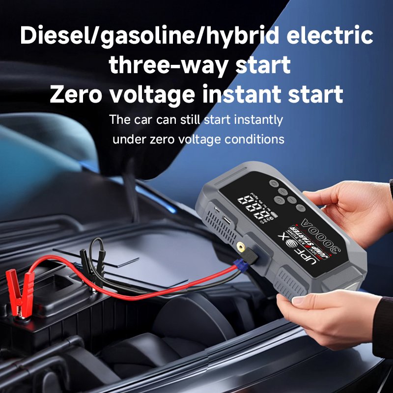 Booster Batterie et Compresseur d'Air Intelligent 12V avec Écran LCD CTC-936T - مقلع بطارية السيارة وجهاز الطوارئ المتكامل 2 في 1 مع مضخة هواء ذكية وشاشة رقمية - الصورة 8