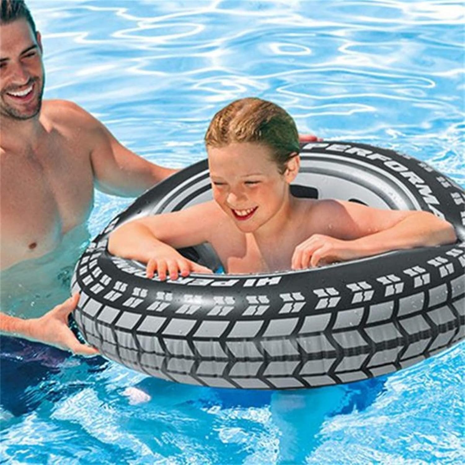 Bouée de Natation Adulte Design Pneu Sport en PVC Haute Résistance - عوامة وعجلة سباحة للبالغين بتصميم إطار السيارة الرياضي - الصورة 3