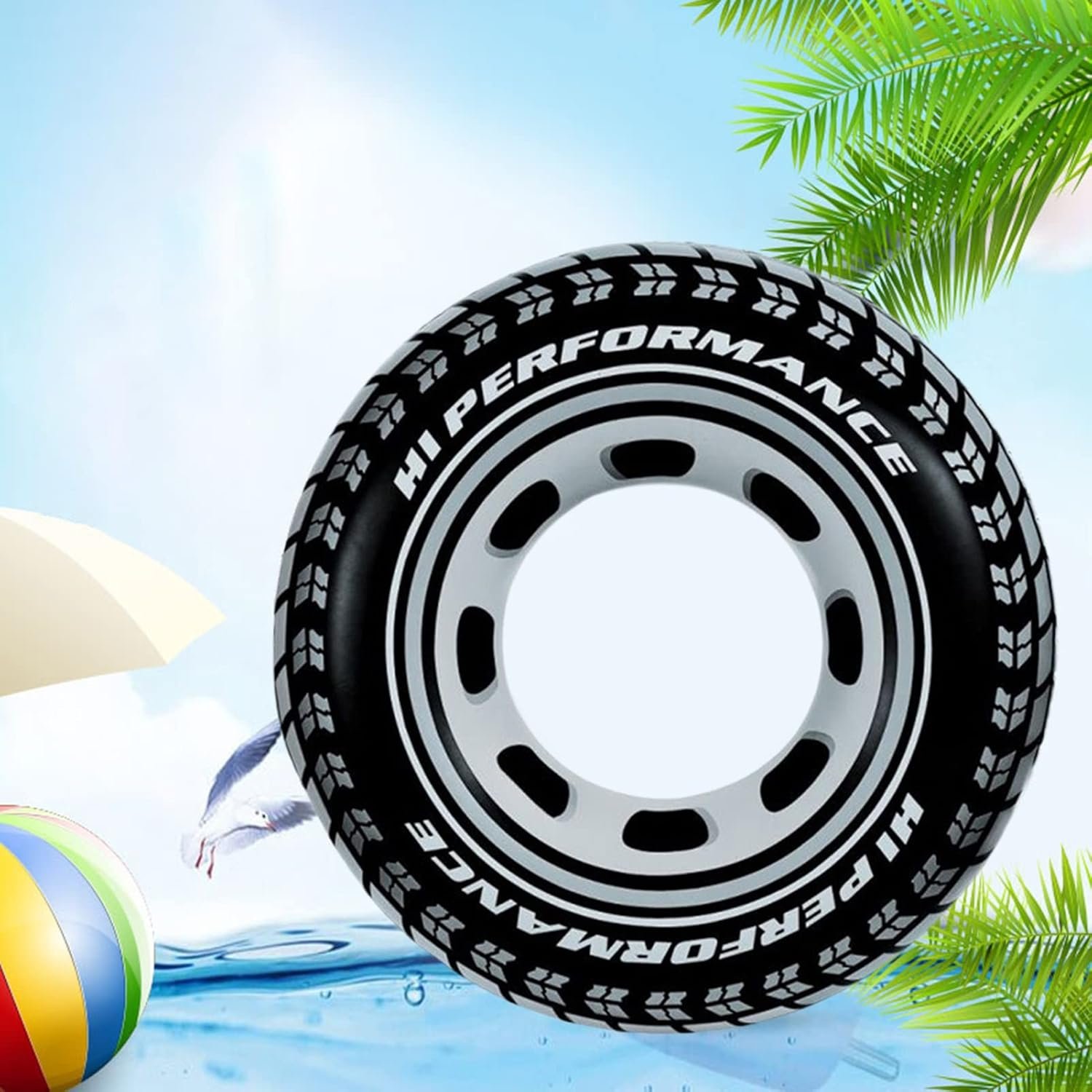 Bouée de Natation Adulte Design Pneu Sport en PVC Haute Résistance - عوامة وعجلة سباحة للبالغين بتصميم إطار السيارة الرياضي - الصورة 4