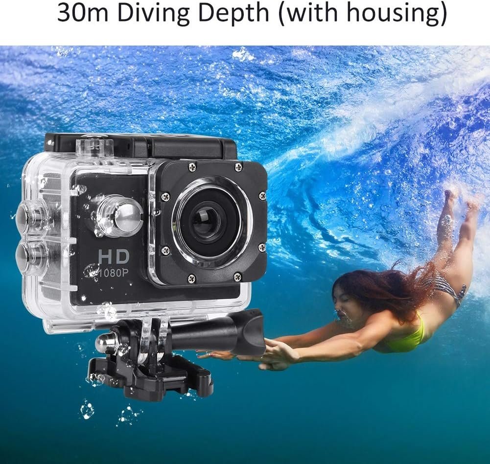 ⁦Caméra d'Action Sport Ultra HD 1080P Écran LCD Boîtier Étanche 30M Objectif Grand Angle 140° - كاميرا الحركة والرياضات الخارجية مقاومة للماء⁩ - الصورة ⁦7⁩