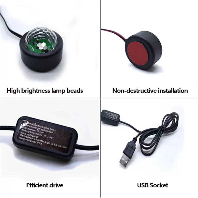 Car atmosphere Lumière RGB 4en1 USB 12V - الصورة 6