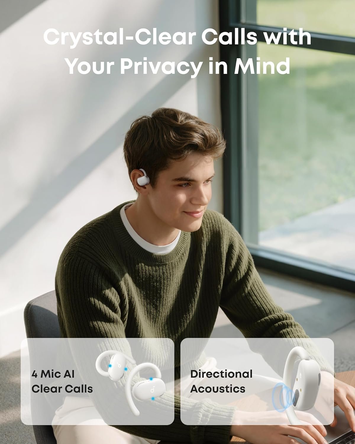 ⁦Écouteurs Open-Ear soundcore by Anker V20i Crochets Ajustables Autonomie 36H et Lumières LED - سماعات أنكر اللاسلكية ذات التصميم المفتوح والخطاف القابل للتعديل⁩ - الصورة ⁦5⁩