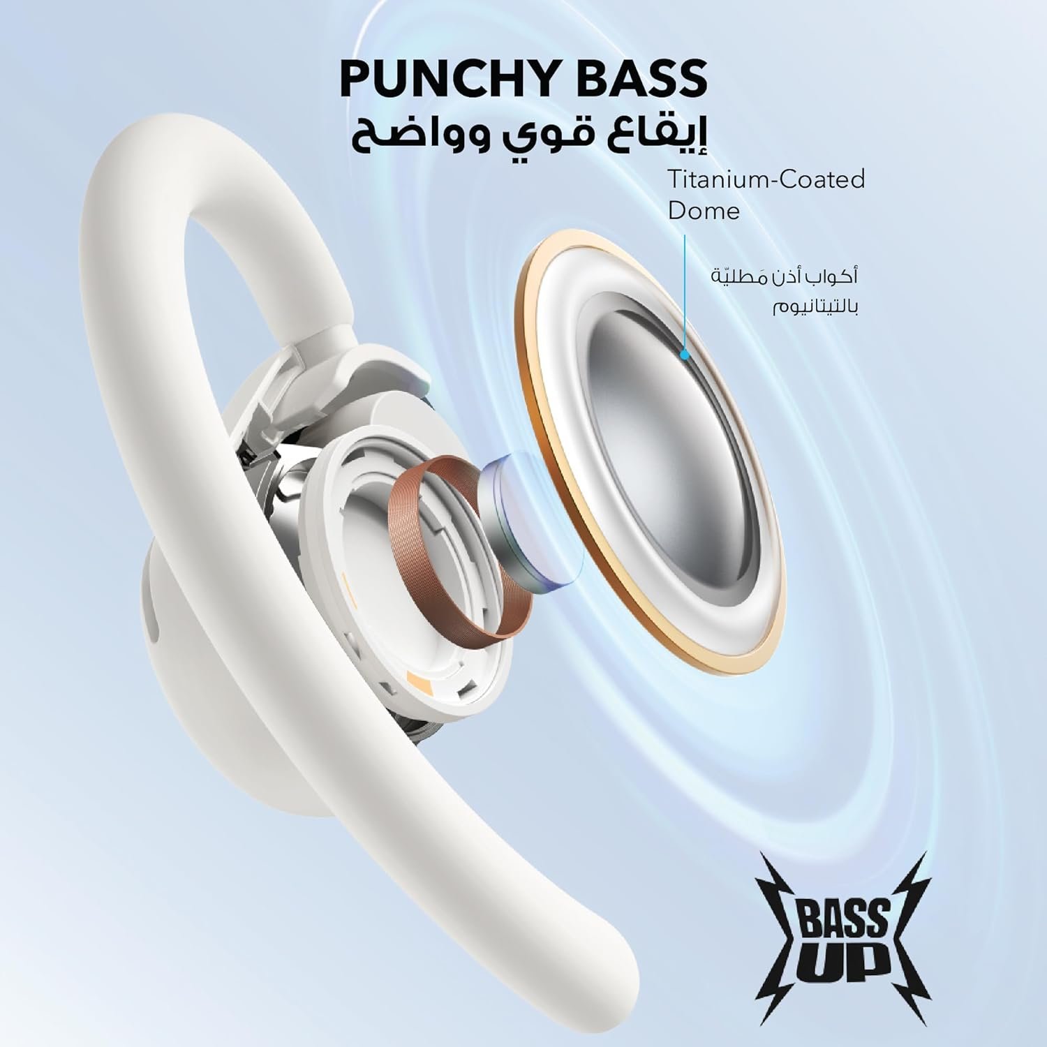 ⁦Écouteurs Open-Ear soundcore by Anker V20i Crochets Ajustables Autonomie 36H et Lumières LED - سماعات أنكر اللاسلكية ذات التصميم المفتوح والخطاف القابل للتعديل⁩ - الصورة ⁦9⁩