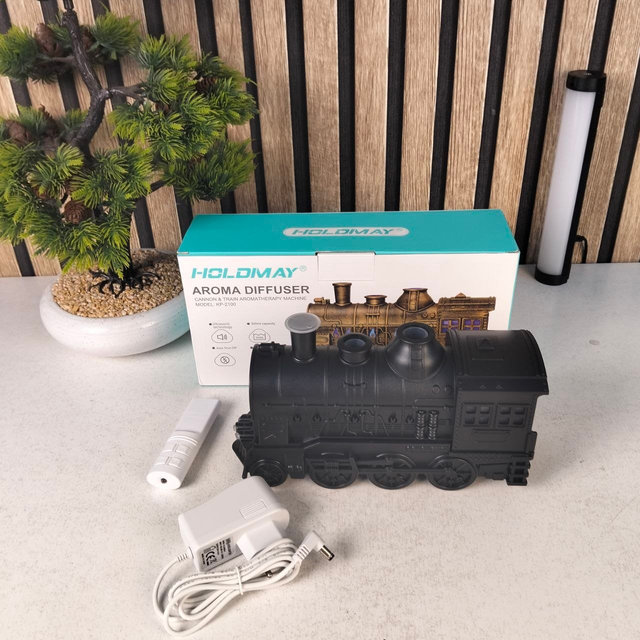Diffuseur d'Huiles Essentielles en Forme de Train Humidificateur Ultrasonique - موزع روائح بتصميم القطار سعة 300 مل - الصورة 2