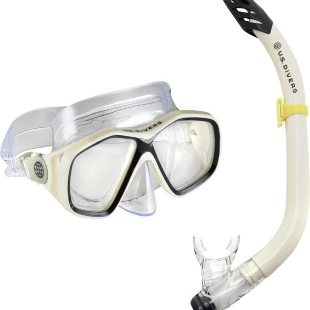 Kit de Snorkeling Masque Double Lentille Anti-Buée et Tuba avec Valve de Purge - طقم الغوص المتكامل بعدسات مضادة للضباب والكسر