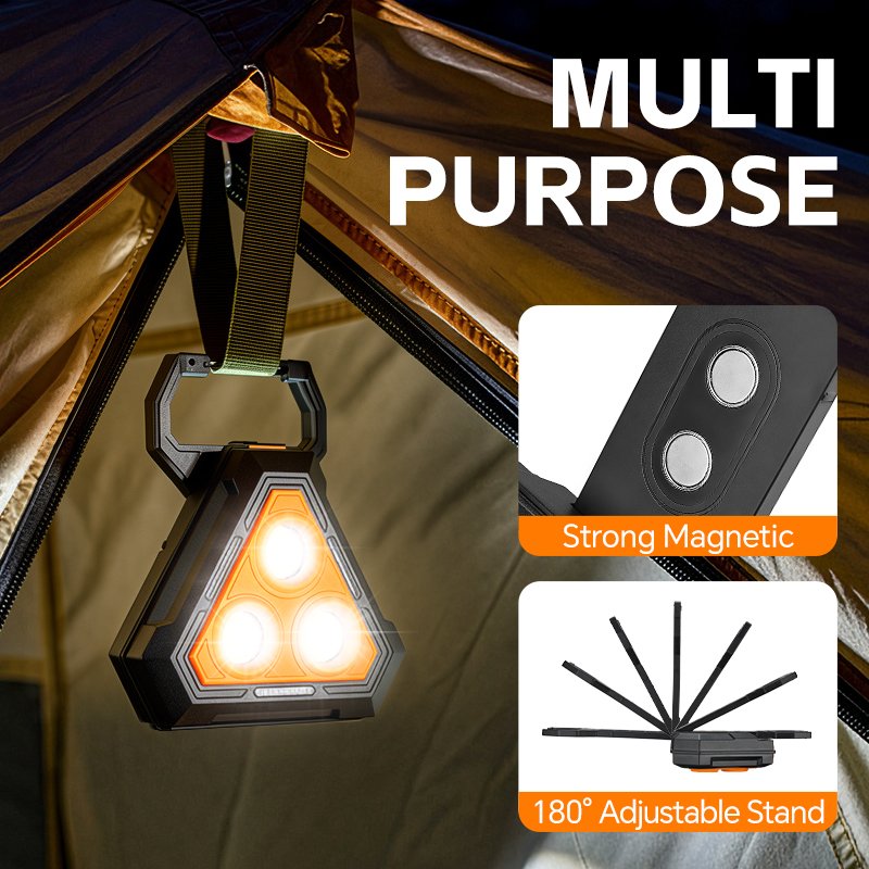 Lampe de Travail Portable pour Multi-usages Base Magnétique Rechargeable USB - مصباح محمول متعدد الوظائف بقاعدة مغناطيسية - الصورة 10