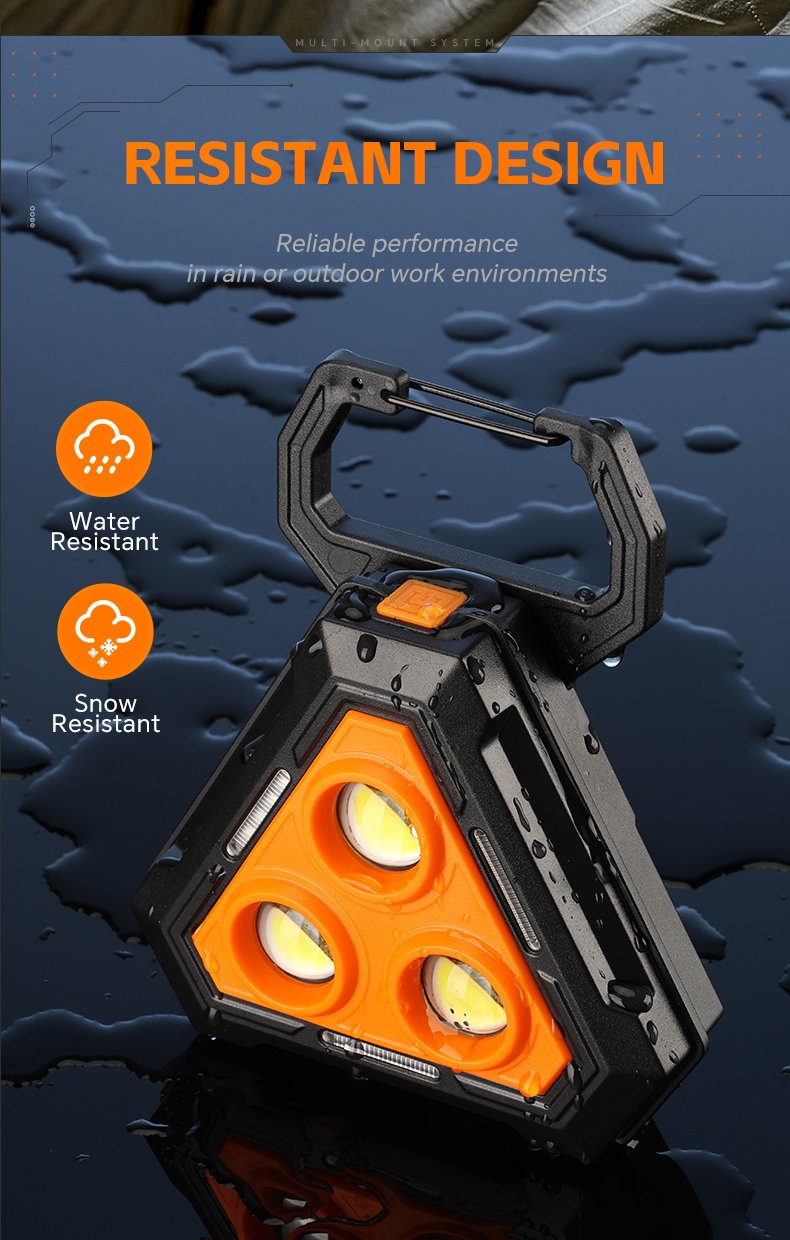 Lampe de Travail Portable pour Multi-usages Base Magnétique Rechargeable USB - مصباح محمول متعدد الوظائف بقاعدة مغناطيسية - الصورة 12