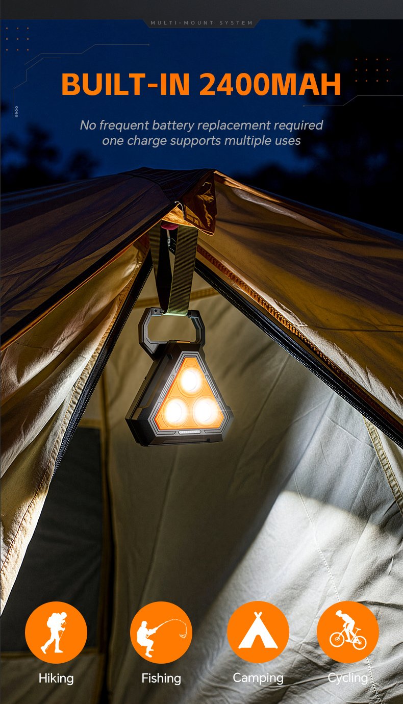 Lampe de Travail Portable pour Multi-usages Base Magnétique Rechargeable USB - مصباح محمول متعدد الوظائف بقاعدة مغناطيسية - الصورة 18