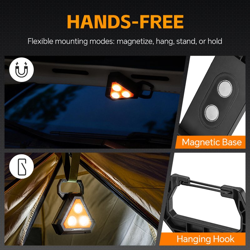 Lampe de Travail Portable pour Multi-usages Base Magnétique Rechargeable USB - مصباح محمول متعدد الوظائف بقاعدة مغناطيسية - الصورة 6