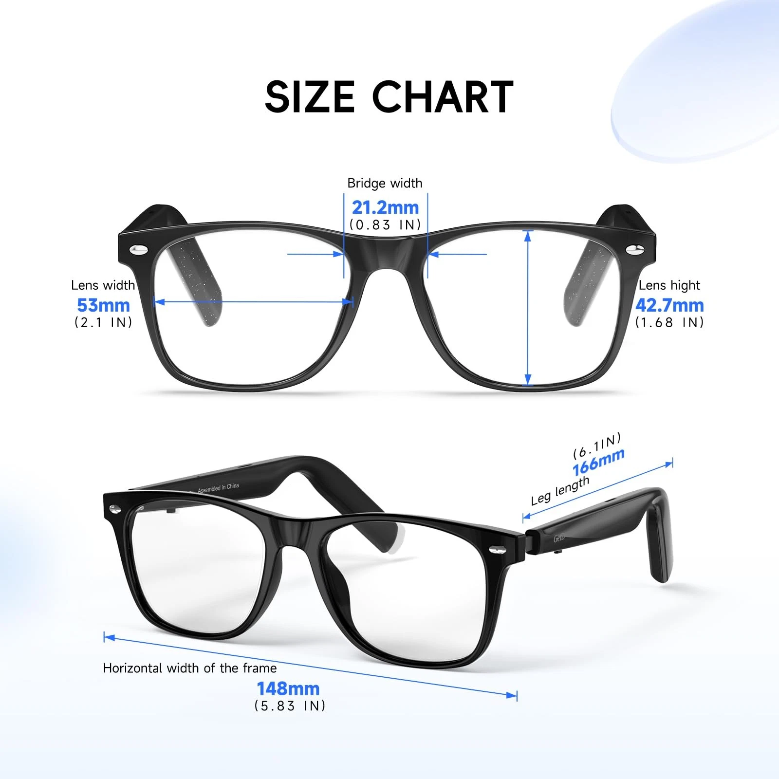 Lunettes Connectées GS03 de Traduction IA et Audio Open-Ear Bluetooth 5.4 - نظارات المترجم الذكية بالذكاء الاصطناعي - الصورة 21