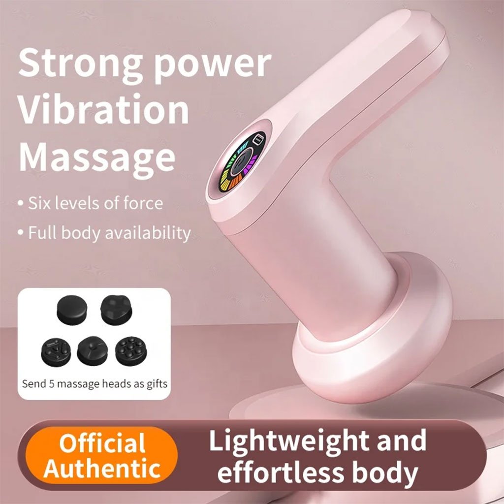 Masseur de tissus profonds pour tout le corps, masseur portable rechargeable, six modes de vitesse avec cinq têtes de massage - الصورة 4