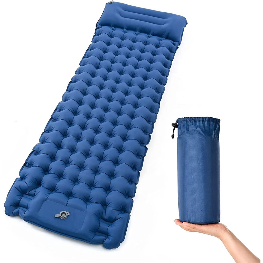 Matelas de Camping Gonflable Portable - فراش التخييم الهوائي القابل للنفخ بالقدم مع وسادة مدمجة - الصورة 13