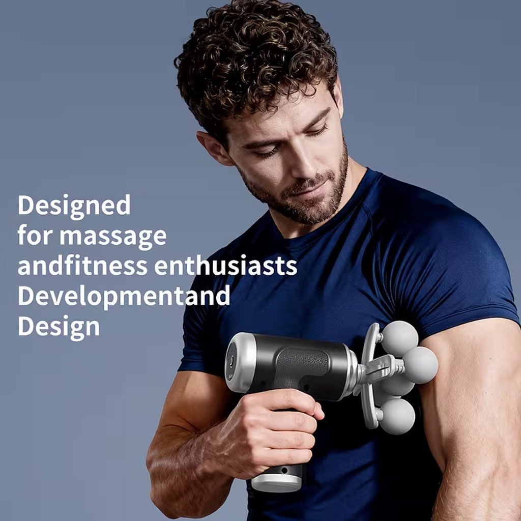 ⁦Pistolet de Massage Professionnel avec 9 Têtes Interchangeables pour Relaxation Totale - جهاز تدليك الجسم الاحترافي بـ 9 رؤوس لتدليك الأنسجة العميقة⁩ - الصورة ⁦11⁩