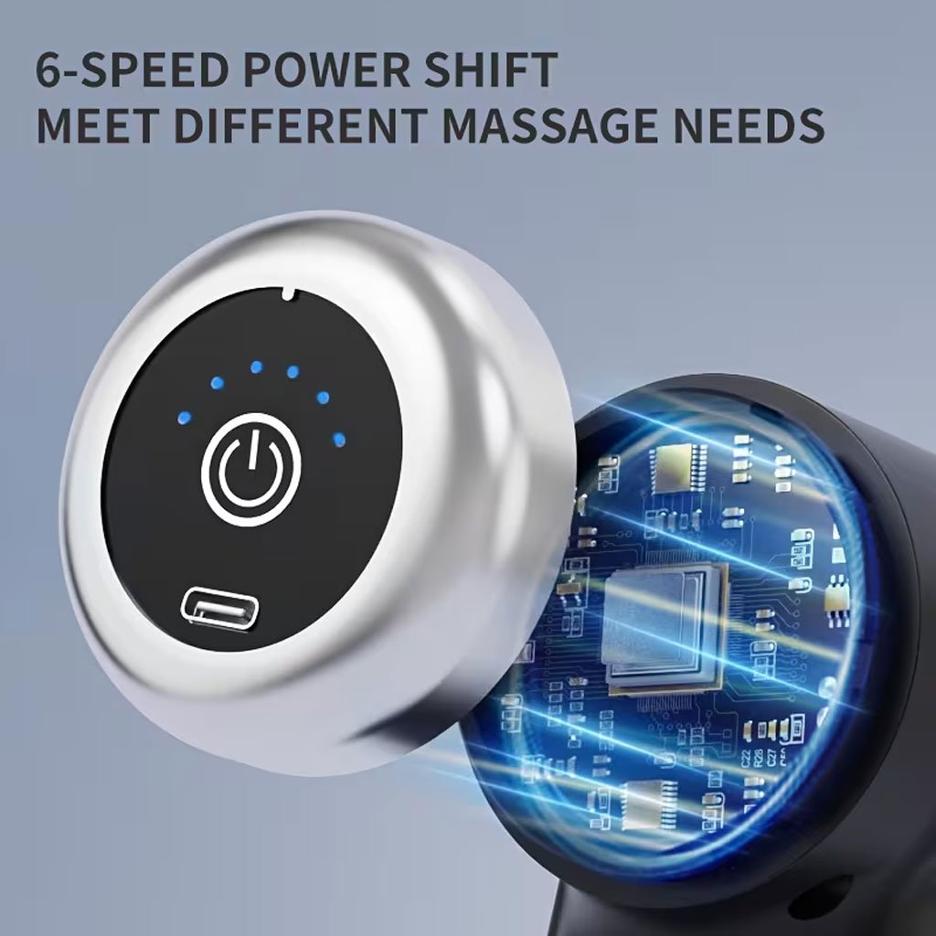 ⁦Pistolet de Massage Professionnel avec 9 Têtes Interchangeables pour Relaxation Totale - جهاز تدليك الجسم الاحترافي بـ 9 رؤوس لتدليك الأنسجة العميقة⁩ - الصورة ⁦8⁩