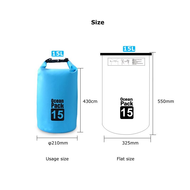 ⁦Sac Étanche Ocean Pack Dry Bag 15L Haute Résistance avec Double Bretelles - حقيبة مقاومة للماء بالكامل بسعة 15 لتر⁩ - الصورة ⁦9⁩
