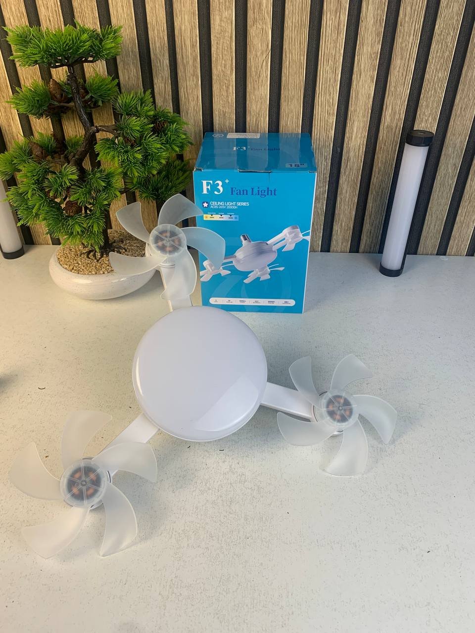 ⁦Ventilateur de Plafond LED Style Drone avec Télécommande - مصباح ومروحة السقف الذكية بتصميم درون⁩ - الصورة ⁦2⁩