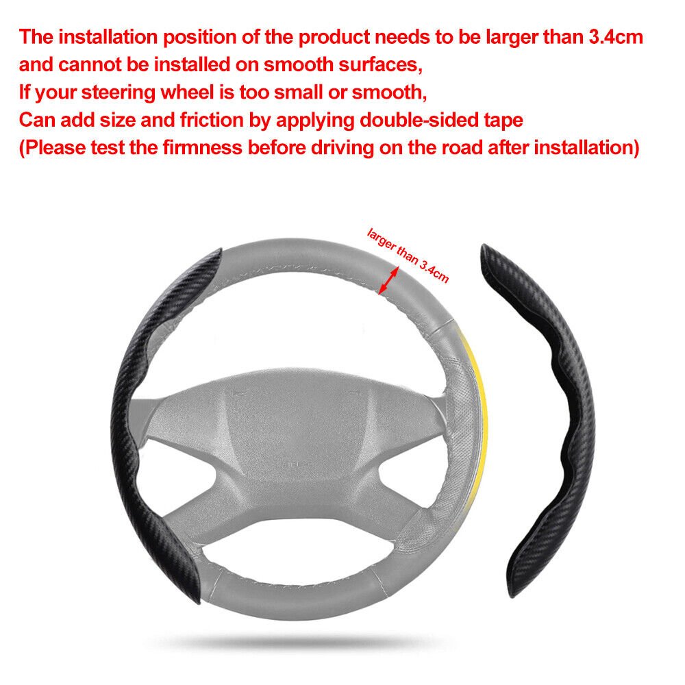 2 Pcs Housse de Volant Voiture antidérapant Noir carbon - الصورة 11