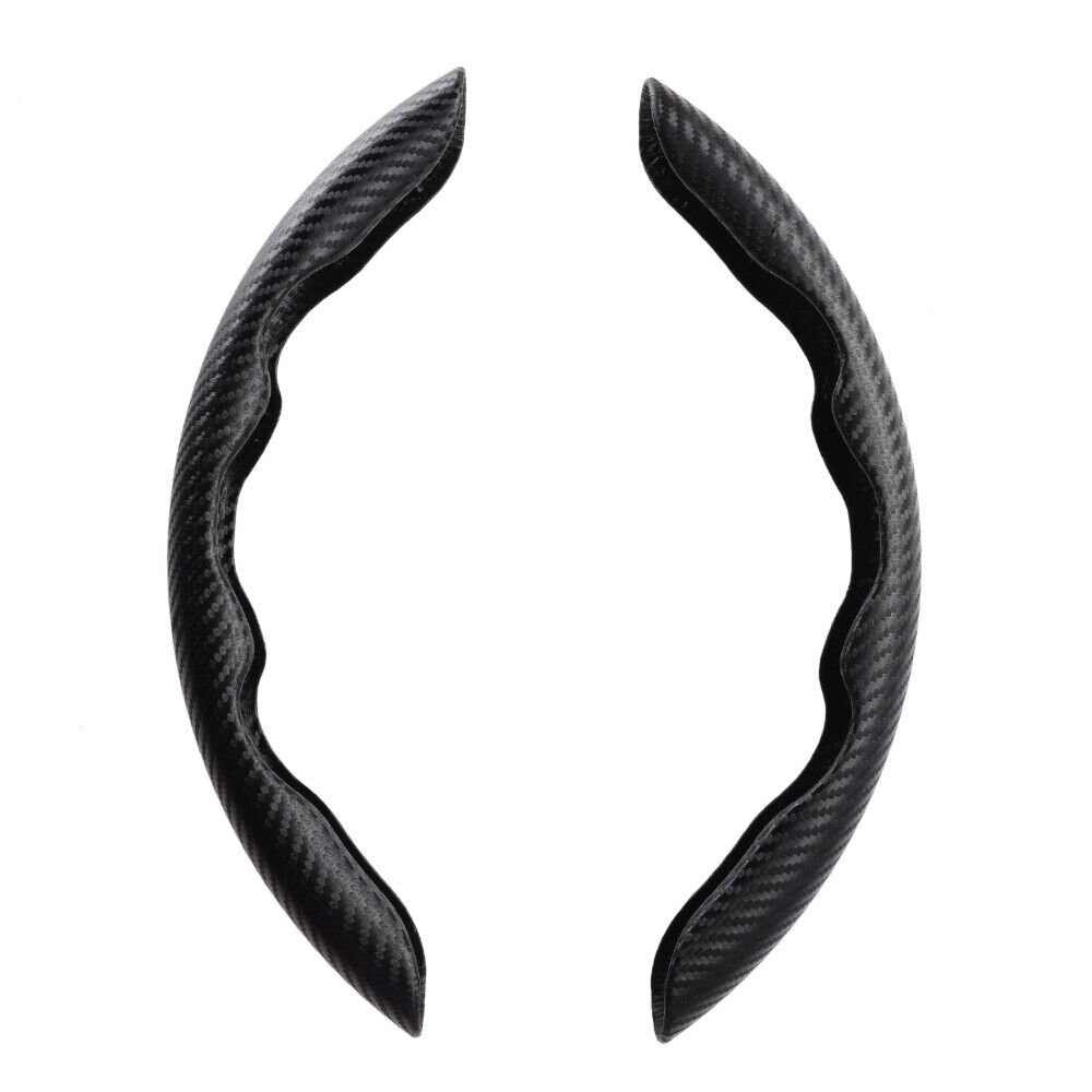 2 Pcs Housse de Volant Voiture antidérapant Noir carbon - الصورة 13