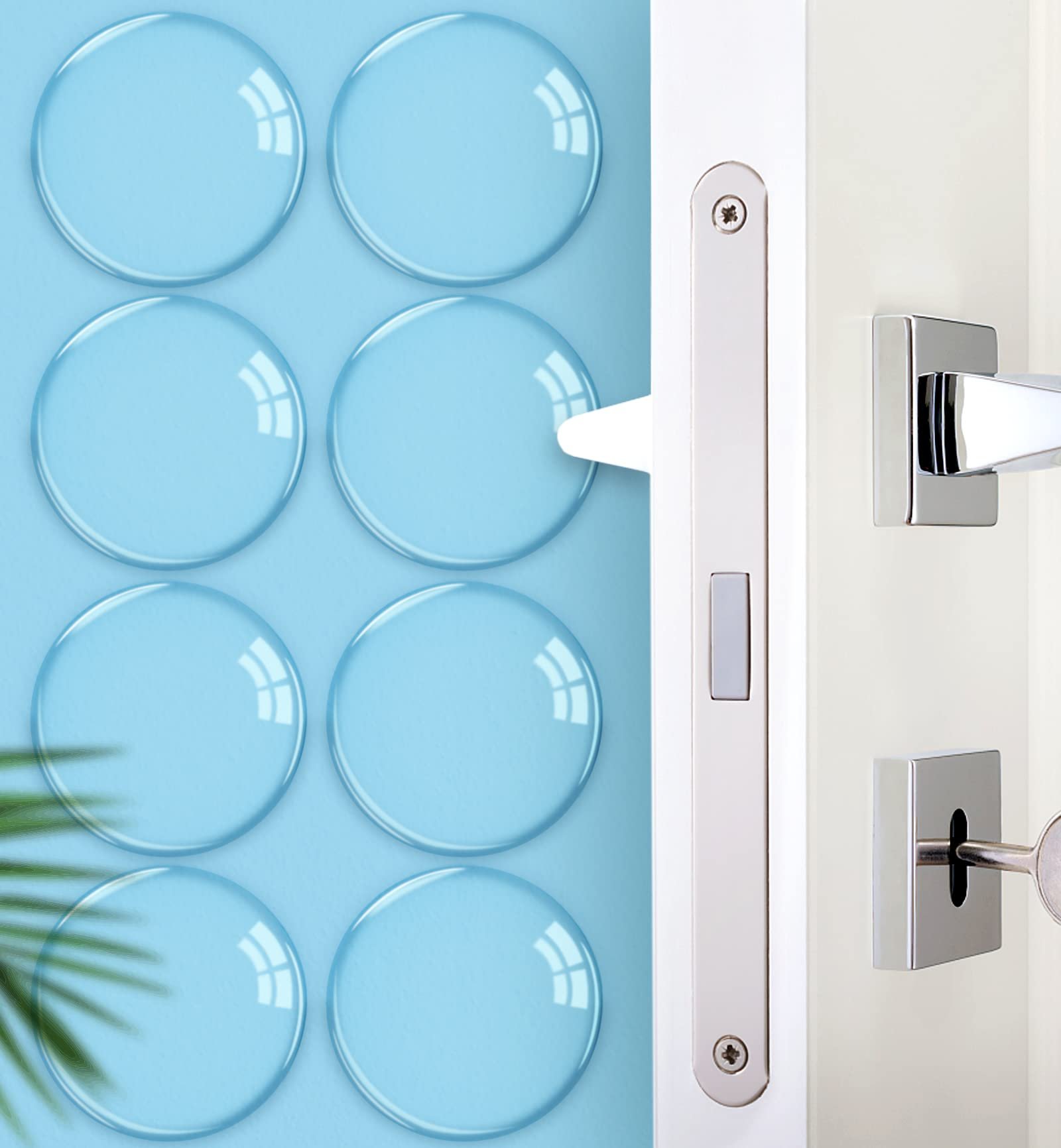 8 Pcs Protections de poignées de porte en silicone transparent – واقيات مقابض الأبواب من السيليكون الشفاف