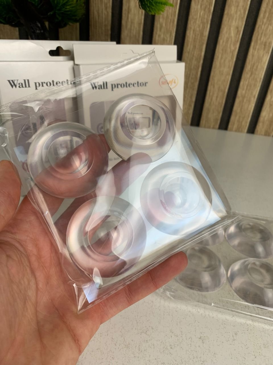 ⁦8 Pcs Protections de poignées de porte en silicone transparent – واقيات مقابض الأبواب من السيليكون الشفاف⁩ - الصورة ⁦4⁩