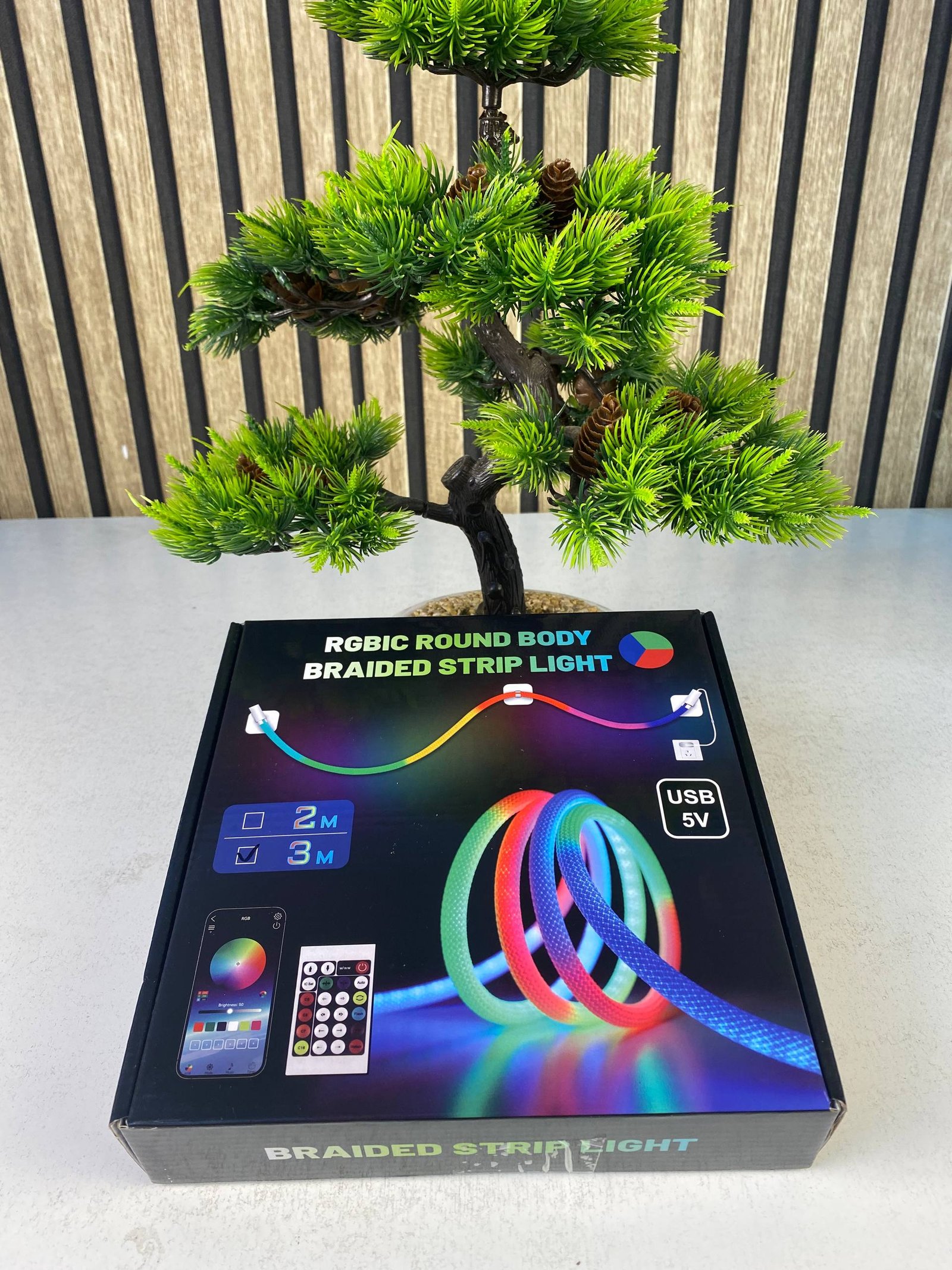 ⁦Bande LED RGB tube 360° numérique 3M 16mm USB 5V App Control - شريط إضاءة ملونة بطول 3 متر⁩ - الصورة ⁦2⁩