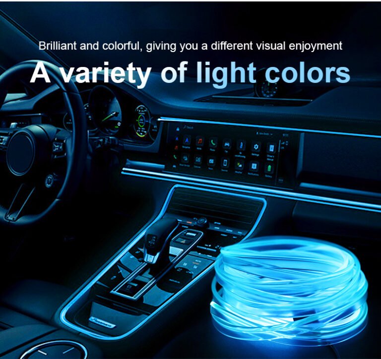 ⁦Bande lumineuse Fibre optique Led fluo RGB USB +  Mini projecteur LED Gratuit⁩ - الصورة ⁦2⁩