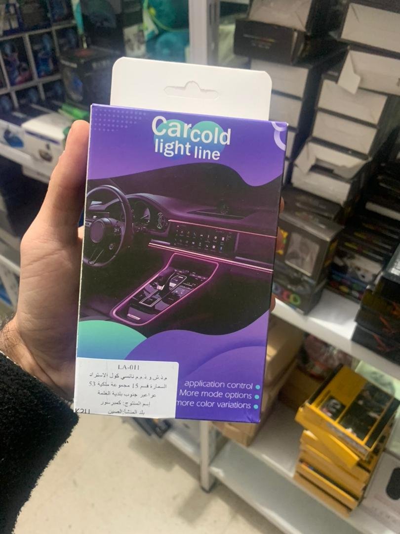 Bande lumineuse Fibre optique Led fluo RGB USB pour intérieur de voiture - الصورة 3