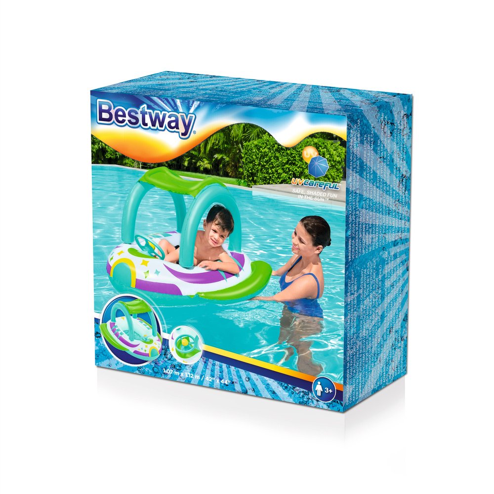 ⁦Bateau Gonflable pour Enfants Bestway Space Splash avec Pare-Soleil UV Amovible - قارب أطفال منفوخ بتصميم مركبة فضائية ومقود تفاعلي⁩ - الصورة ⁦2⁩