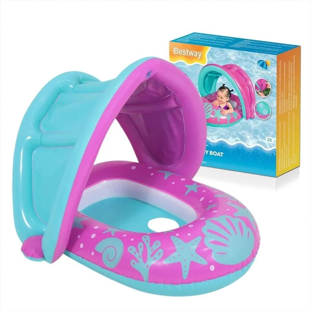 ⁦Bouée Gonflable pour enfants avec toit de protection UV Bestway 34091 – عوامة مائية للأطفال⁩ - الصورة ⁦4⁩