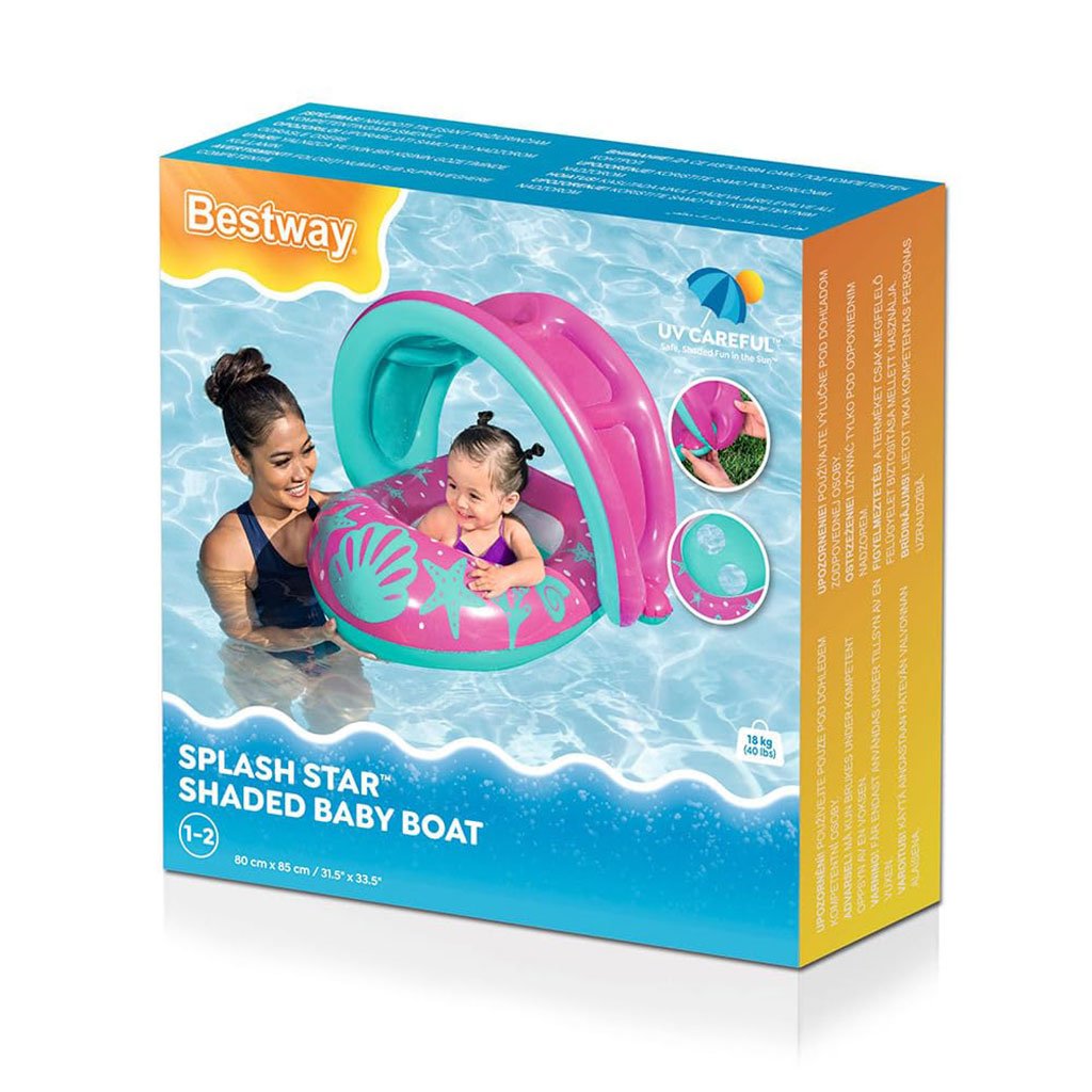 ⁦Bouée Gonflable pour enfants avec toit de protection UV Bestway 34091 – عوامة مائية للأطفال⁩ - الصورة ⁦7⁩