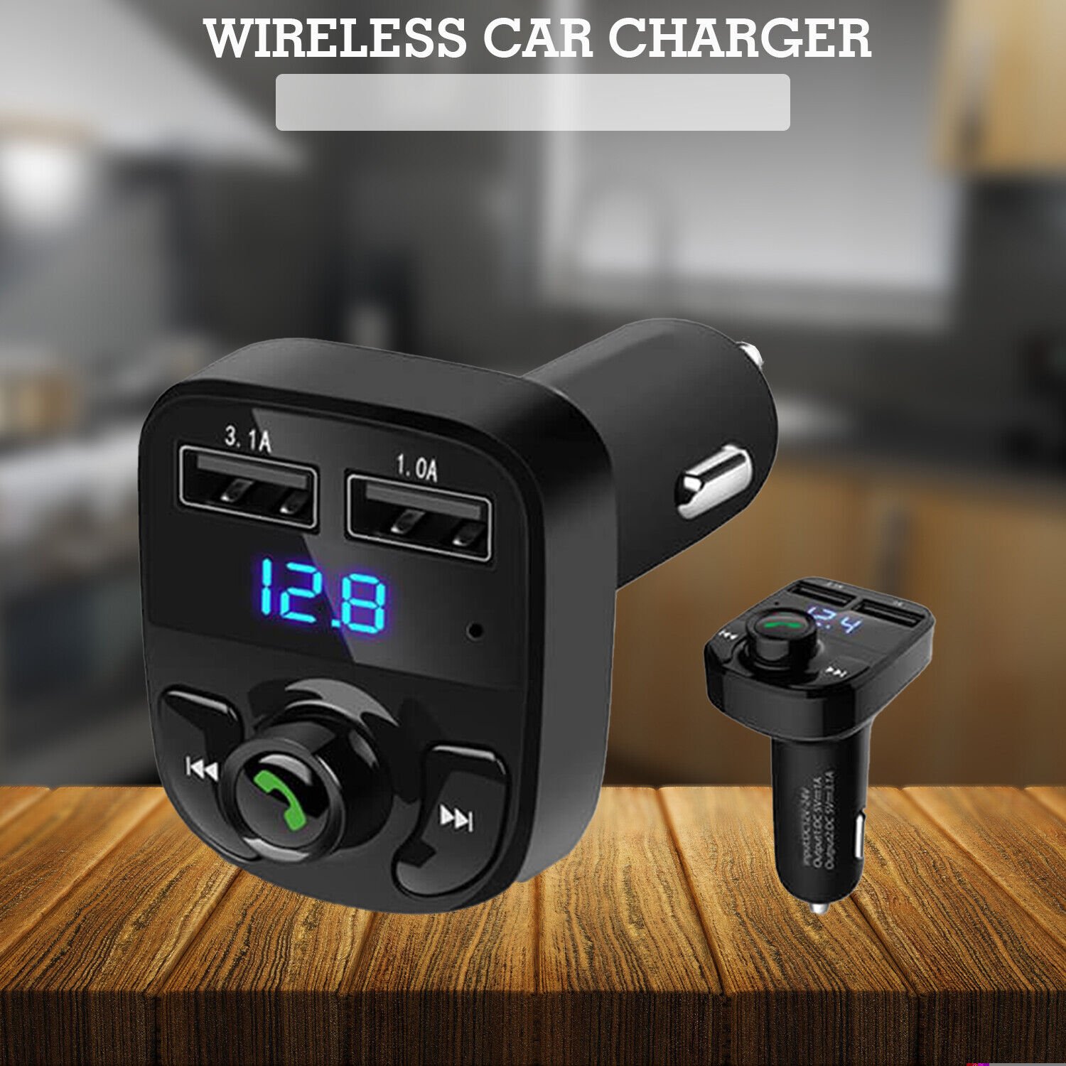 Car X8 Wireless Bluetooth FM Transmitter Kit USB Fast Charger Adapter Mp3 Player - الصورة 7