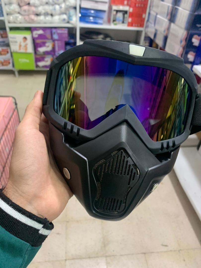 Casque Moto avec Lunettes Amovibles Coloré Anti-Bouée - الصورة 3