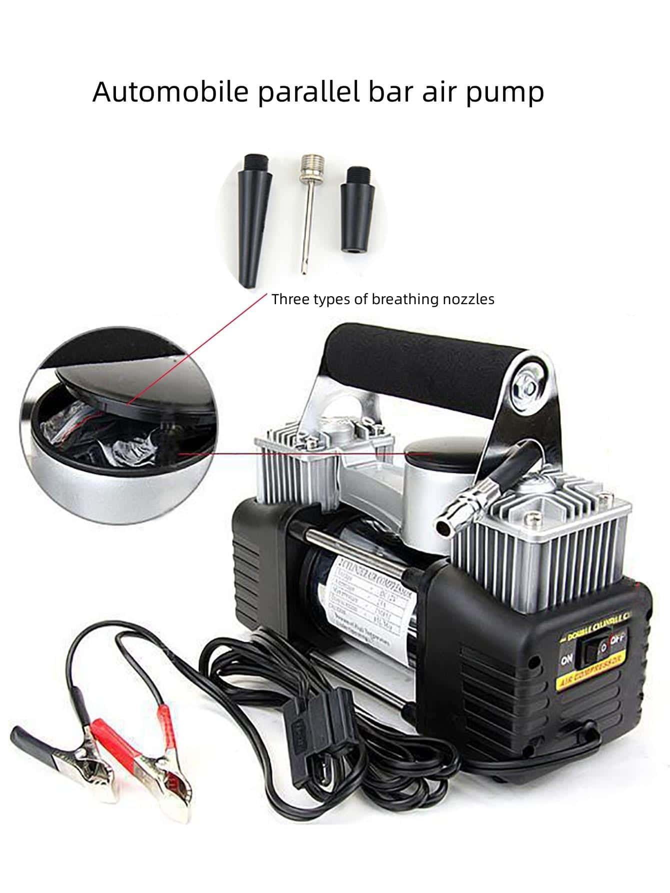 Compresseur automobile à double piston, 70 L/min, tuyau de 3 mètres, 12 V - الصورة 11