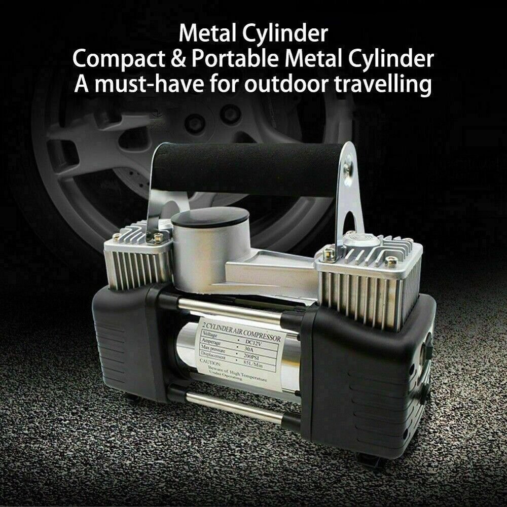 Compresseur automobile à double piston, 70 L/min, tuyau de 3 mètres, 12 V - الصورة 5