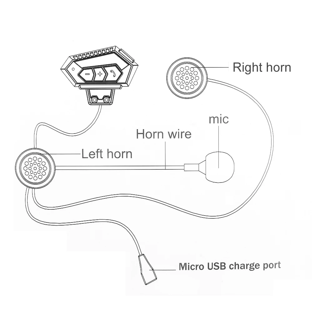 ⁦Écouteurs de moto sans fil Bluetooth 5.0 étanche FM GPS deux côtés BT12⁩ - الصورة ⁦18⁩