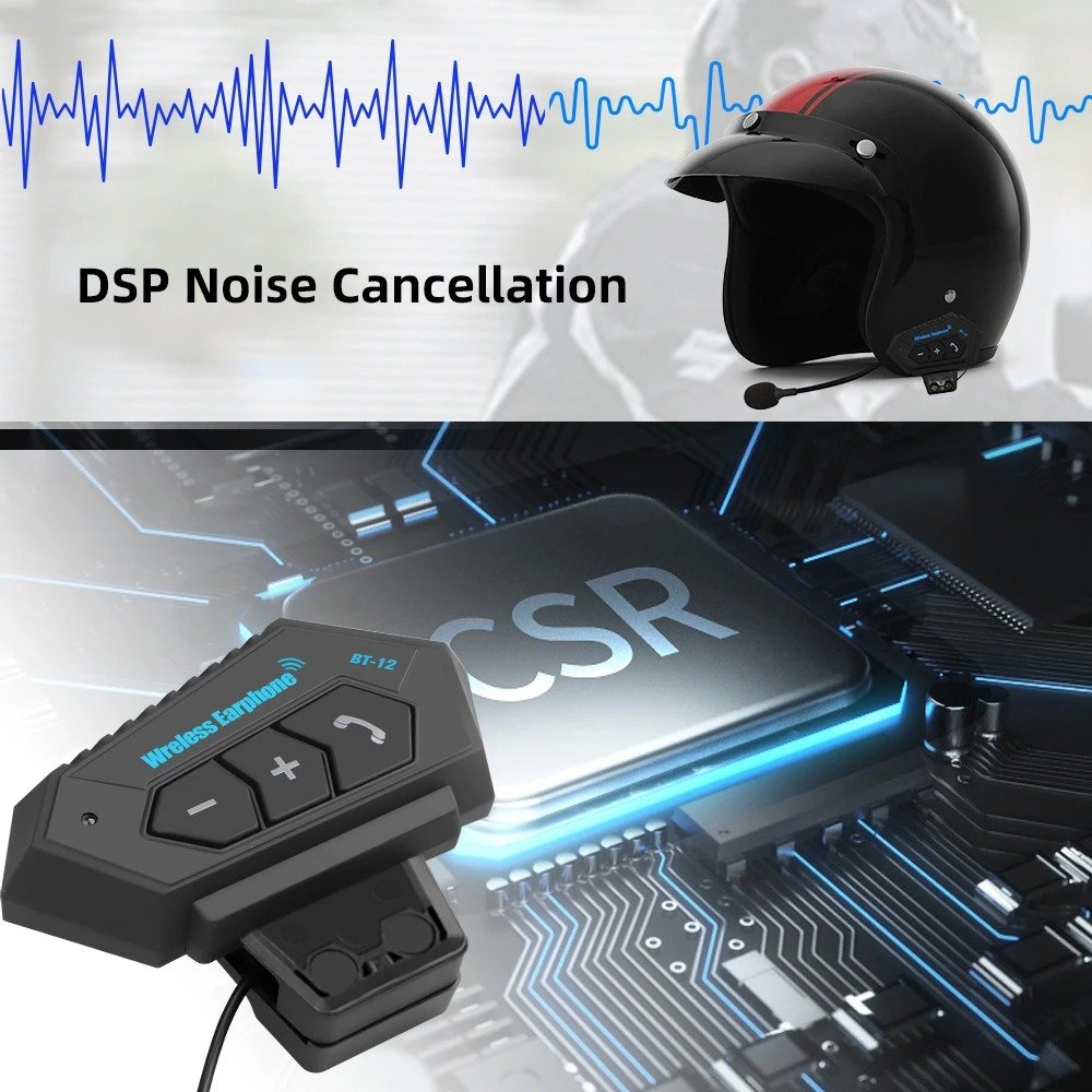 ⁦Écouteurs de moto sans fil Bluetooth 5.0 étanche FM GPS deux côtés BT12⁩ - الصورة ⁦3⁩