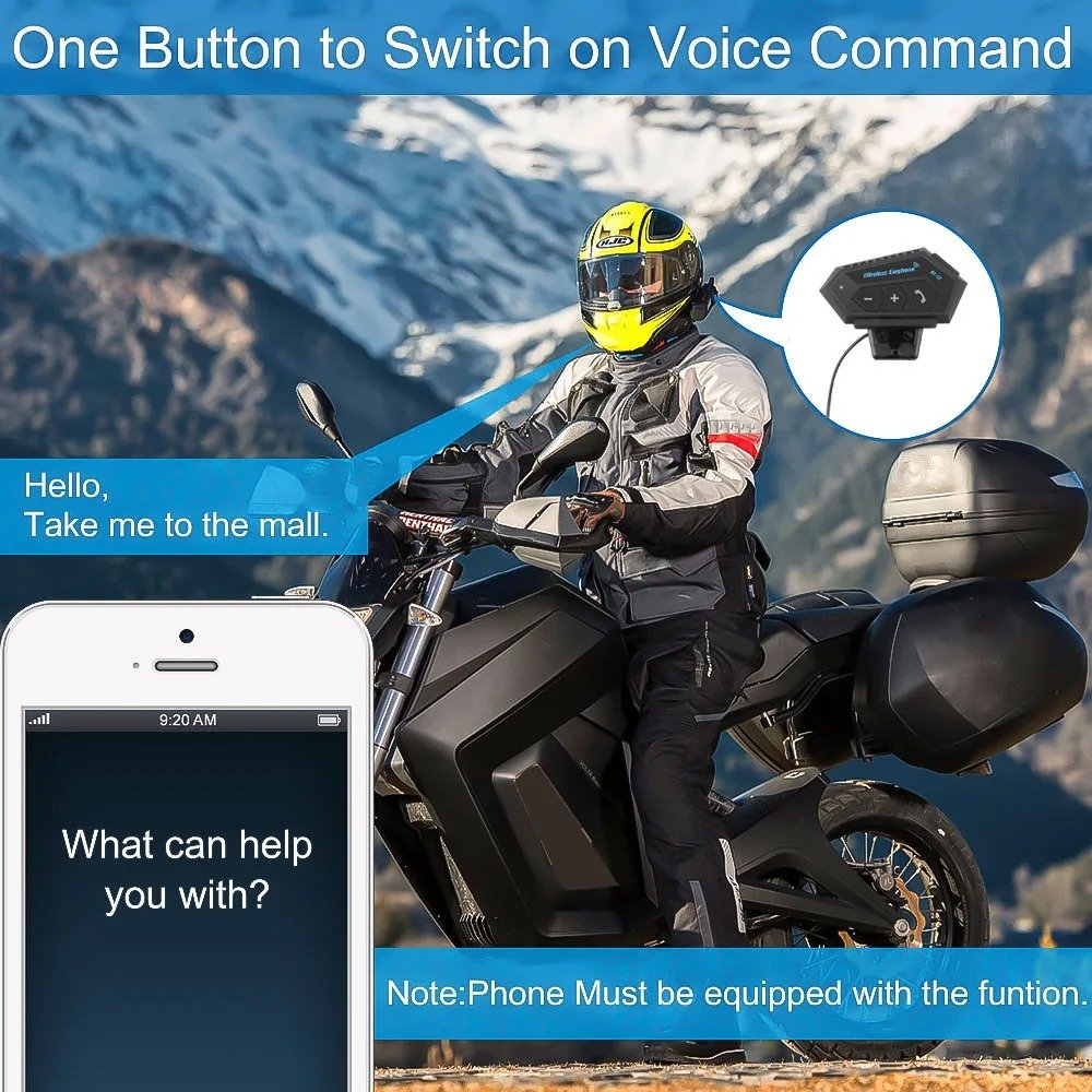 ⁦Écouteurs de moto sans fil Bluetooth 5.0 étanche FM GPS deux côtés BT12⁩ - الصورة ⁦8⁩