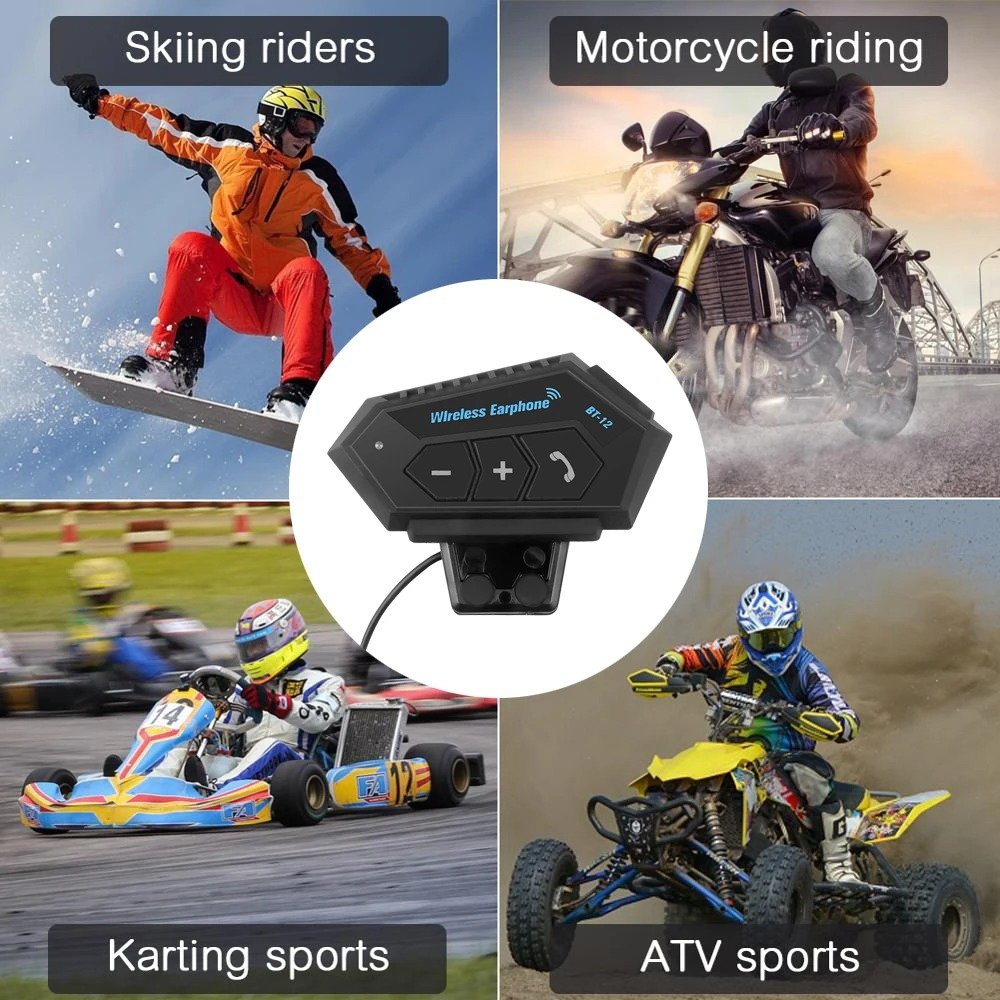 ⁦Écouteurs de moto sans fil Bluetooth 5.0 étanche FM GPS deux côtés BT12⁩ - الصورة ⁦9⁩