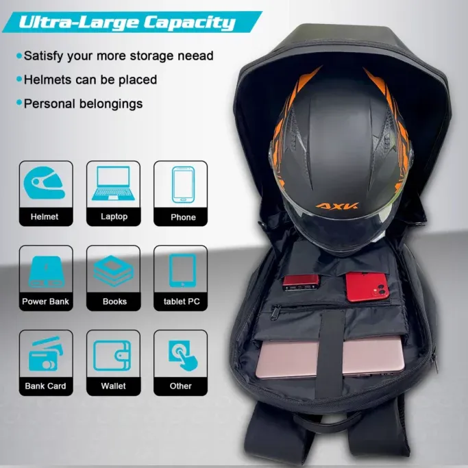 Crelander Sac à dos moto a écran d'affichage LED 3D,extensible et étanche - حقيبة ظهر ثلاثية الابعاد للدراجات النارية مع شاشة عرض بعينين - الصورة 12