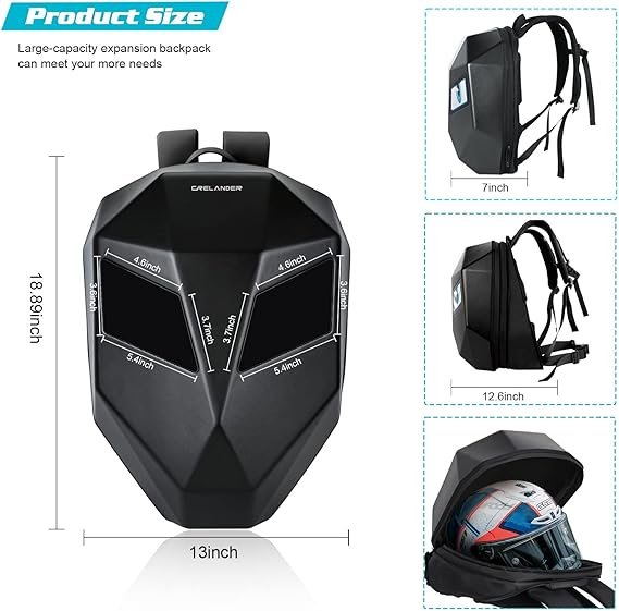 Crelander Sac à dos moto a écran d'affichage LED 3D,extensible et étanche - حقيبة ظهر ثلاثية الابعاد للدراجات النارية مع شاشة عرض بعينين - الصورة 14