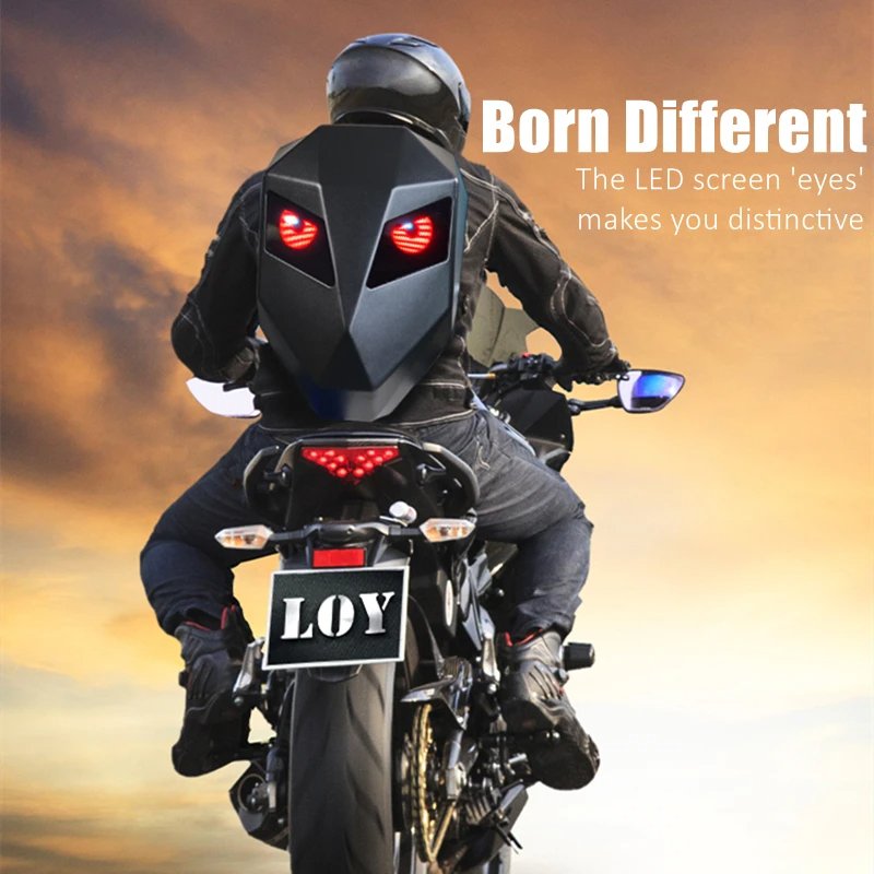 Crelander Sac à dos moto a écran d'affichage LED 3D,extensible et étanche - حقيبة ظهر ثلاثية الابعاد للدراجات النارية مع شاشة عرض بعينين - الصورة 8
