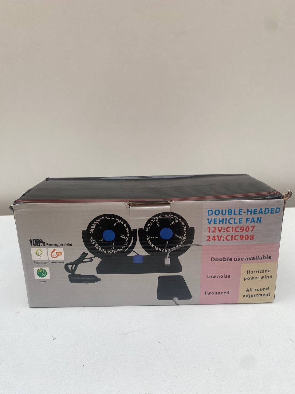 ⁦Double Ventilateur électrique pour voiture 2 vitesses rotatif à 360 degrés⁩ - الصورة ⁦3⁩