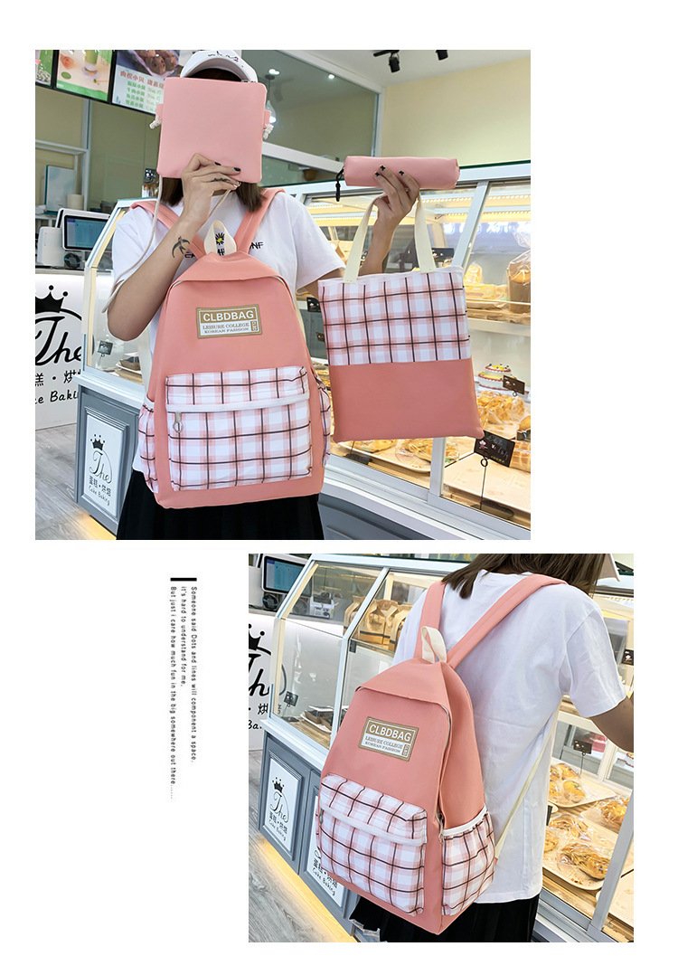 Ensemble scolaire CLBD Bag 4 en 1 sac à dos, sac, trousse , trousse à crayons - Rose - الصورة 3