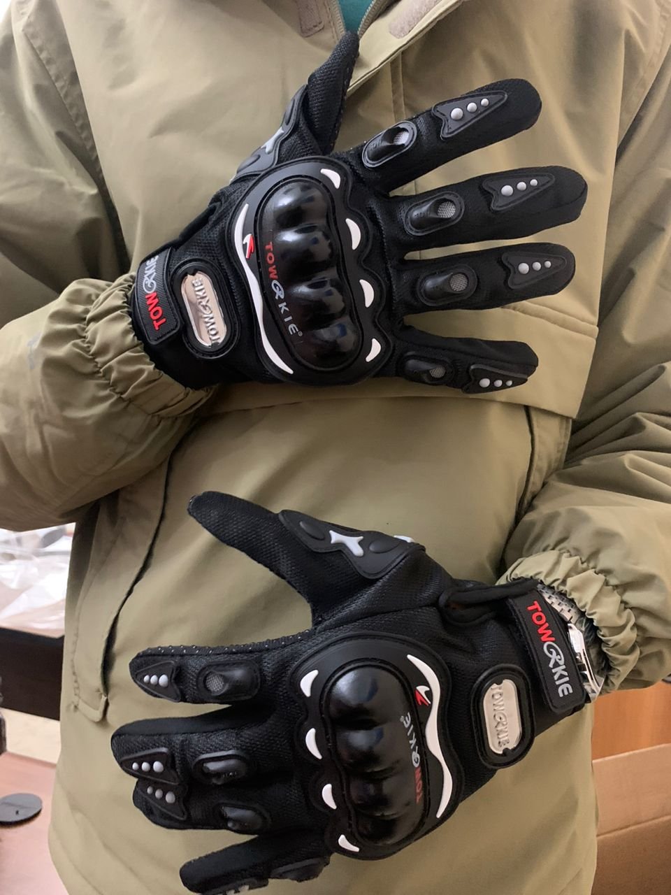 ⁦Gants de moto Pro-biker respirants avec protections en caoutchouc antidérapants⁩ - الصورة ⁦8⁩